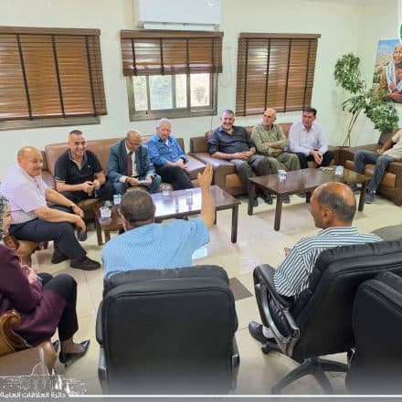 Dura Municipality Receives Delegation from Tubas Takiya
